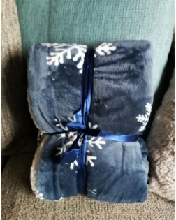 Plaid Bleu Flocons de Neige
