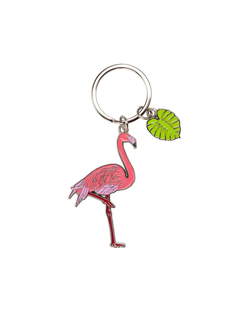 Porte-clés en plexi - Fleur rose - FairePartUnique
