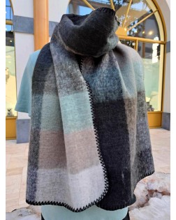 Écharpe à Carreaux Tons Verts/Noirs