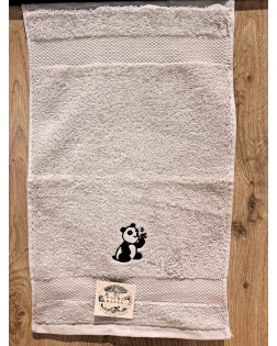 Serviette Éponge Grise Panda
