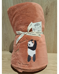 Plaid Polaire Rose Panda