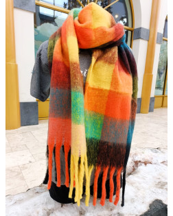 Écharpe Franges Multicolore