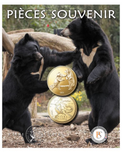 Médaille Souvenir Dorée Ours à Collier