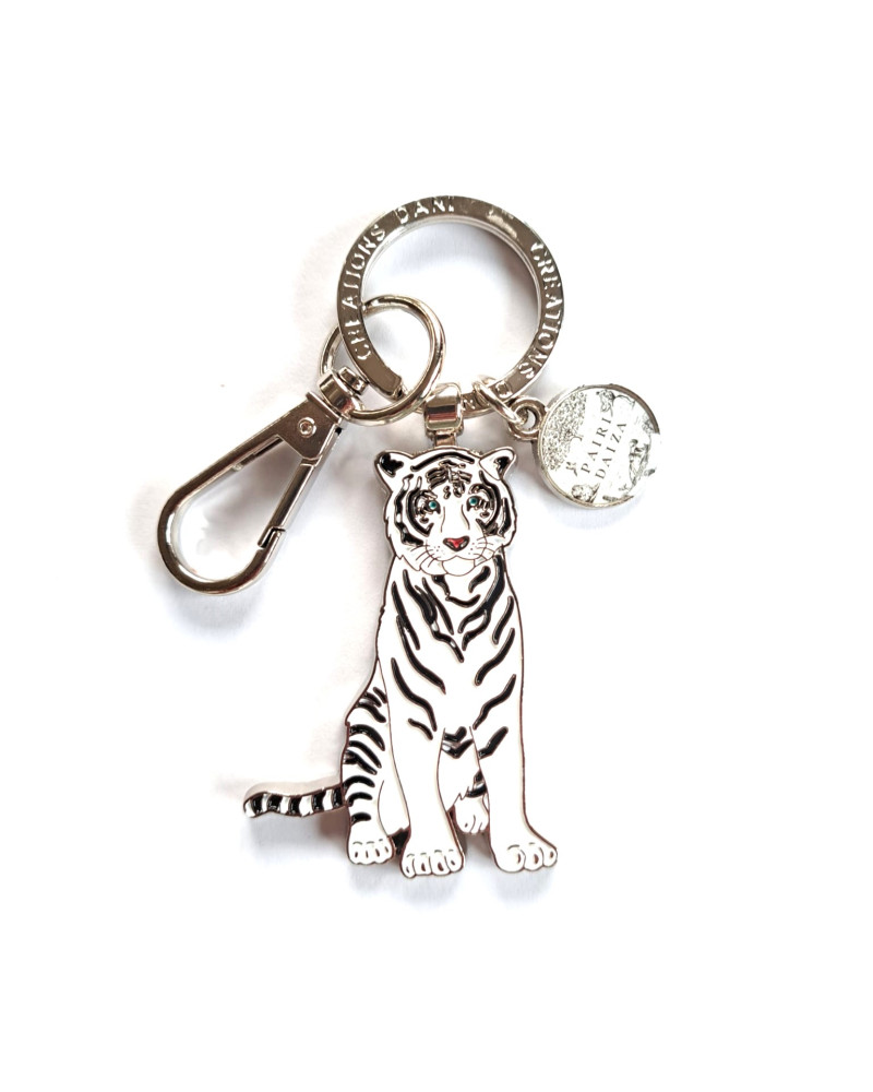 Porte-clés Zodiacal Tigre En Or 24 Carats 9999 | Bijou Porte-bonheur Chinois