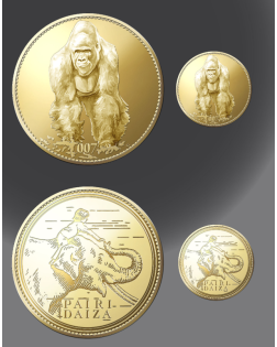 Médaille Souvenir Dorée Gorille