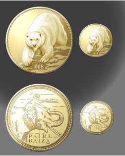 Médaille Souvenir Dorée Ours Polaire