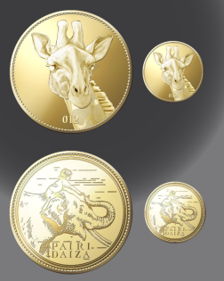 Médaille Souvenir Dorée Girafe