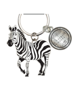 Metalen Sleutelhanger Zebra