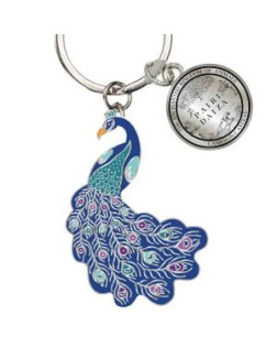 Metalen Sleutelhanger Pauwen