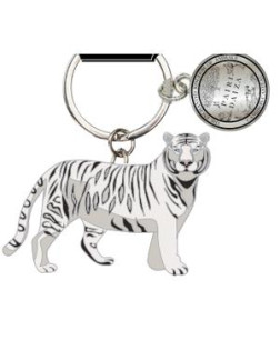 Porte-clé Métal Tigre Blanc