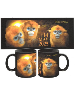 Zwarte Mok Gouden Aapjes