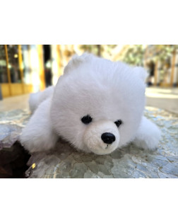 Ours Blanc Couché Fluffy
